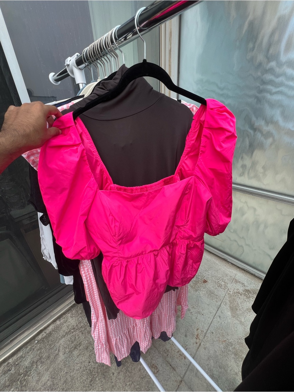 Lilly Pulitzer Hot Pink Puff-Sleeve Peplum Crop Top